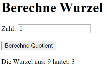Wurzelrechner Beispiel