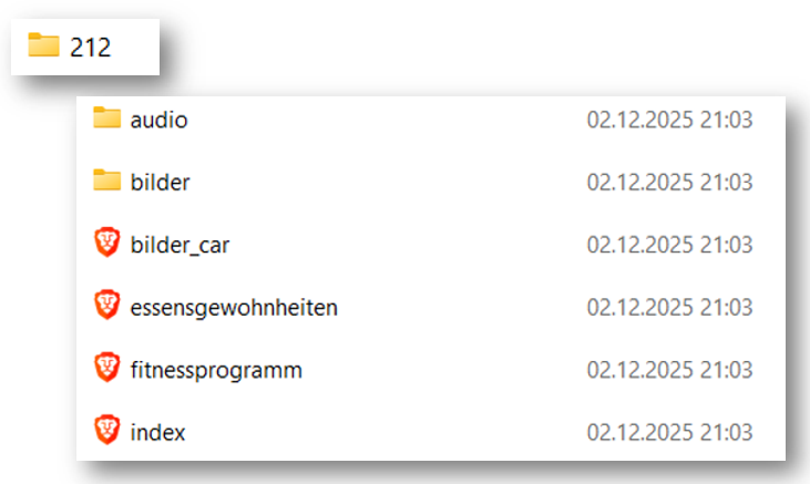 Beispiel einer sauberen Ordnerstruktur